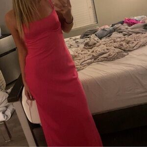 Vibrant Pink Sleeveless Maxi Dress
